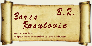 Boris Rošulović vizit kartica